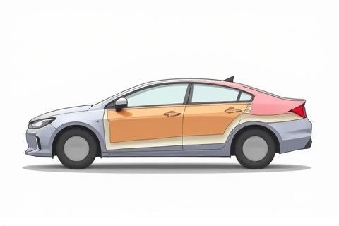 車の塗装層の構造を示したイラスト図